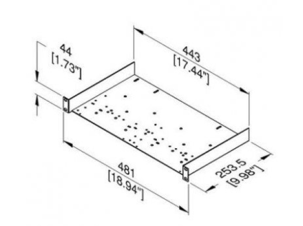 1U Utility Rack Shelf 253 Deep
