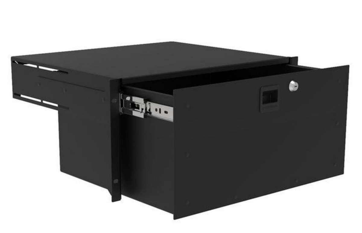 5HE-Schublade zur Frontmontage, Aluminium, Tiefe 386,5mm / 14" Deep