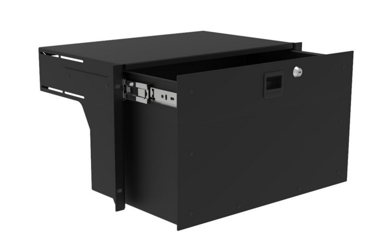 6HE-Schublade zur Frontmontage, Aluminium, Tiefe 286,5mm / 10" Deep