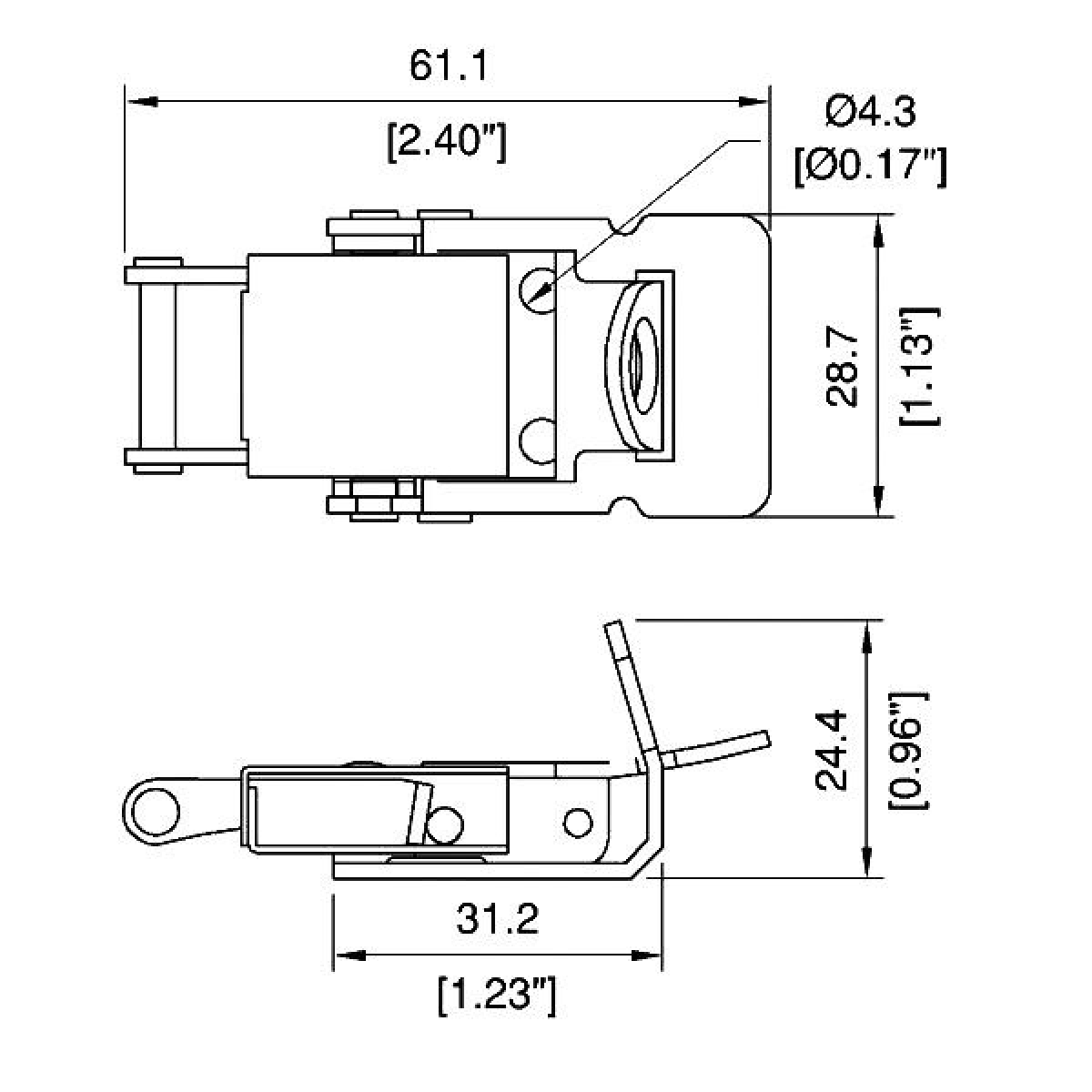 Medium Stainless Steel Compression Spring Draw Latch