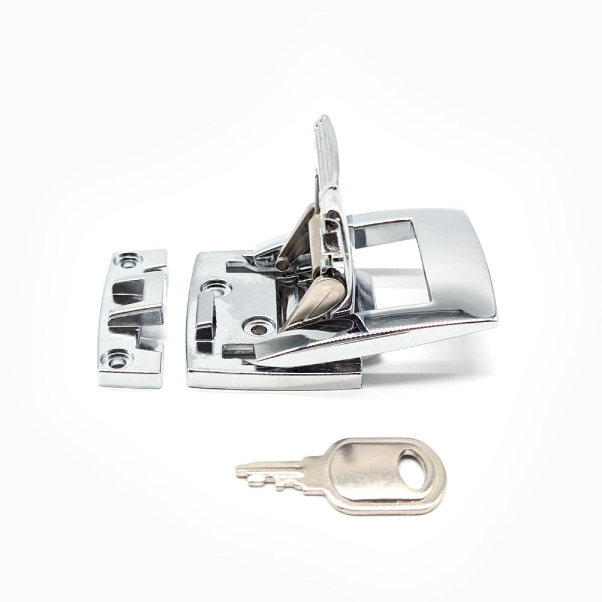 Die-Cast Polished Chrome Draw Latch with Key Lock