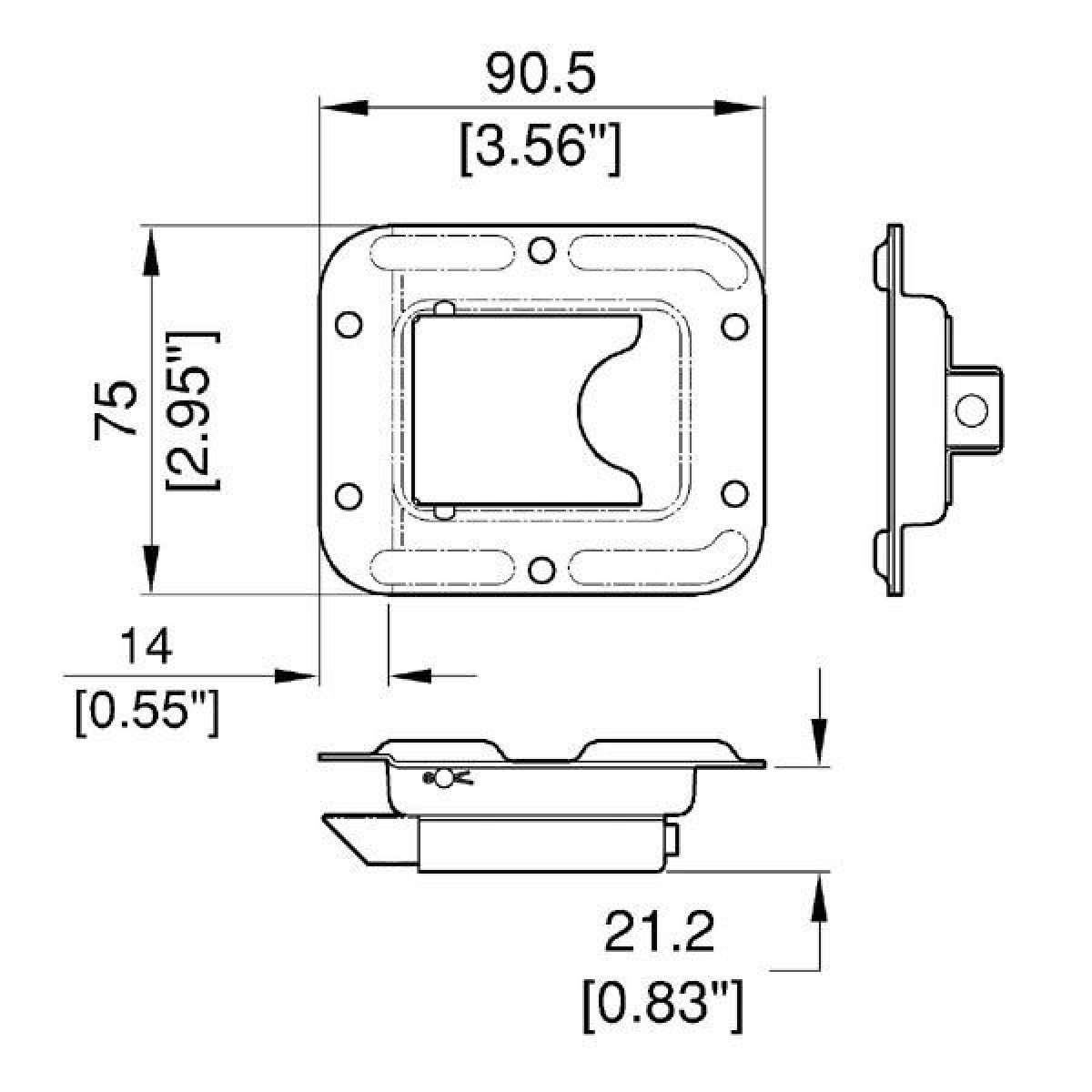 Small Slam Latch with Paddle Handle