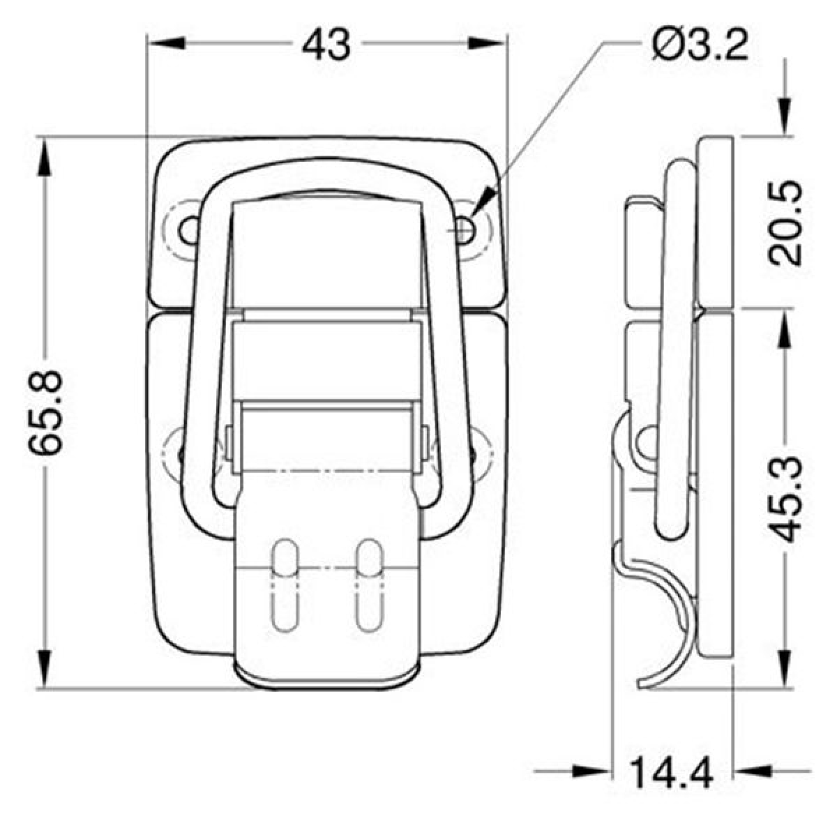 Chrome Osaka Draw Latch 1648a