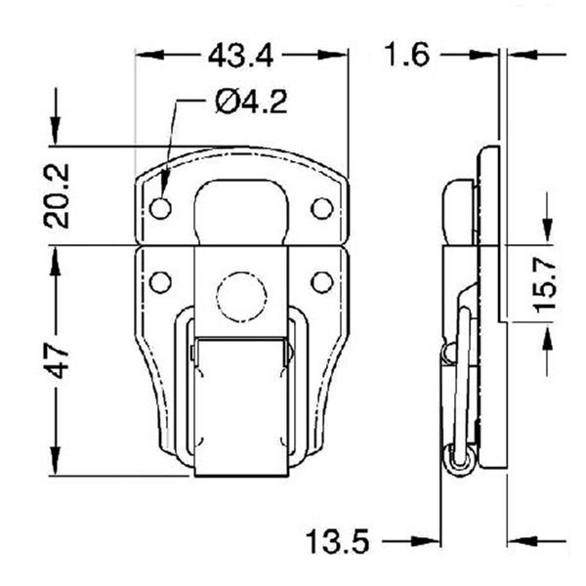 Chrome Osaka Draw Latch 1650c