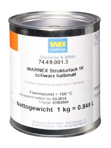 Warnex Strukturlack, Schwarz, 1KG