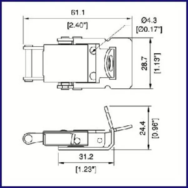 Schnappschloß 61X32, Öse, ohne Schließh.