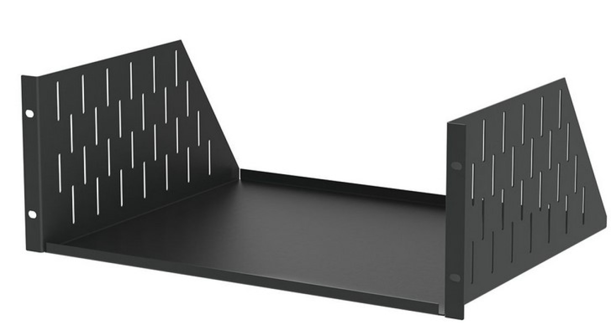 4U Black Rack Shelf - 368mm Deep