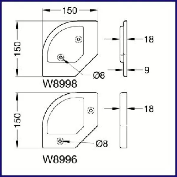 Kunststoff-Gleitfuß, passend in W8996