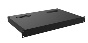 1U Black 300mm Deep Rack Box with a Black Aluminium Front Panel