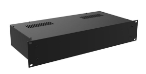 2U Black 220mm Deep Rack Box with a 3mm Black Aluminium Front Panel