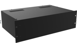 3U Black 300mm Deep Rack Box with a Black Aluminium Front Panel