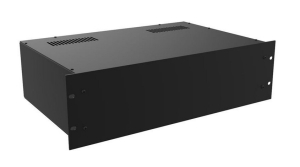 3U Black 220mm Deep Rack Box with a 3mm Black Aluminium Front Panel