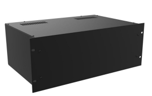4U Black 300mm Deep Rack Box with a Black Aluminium Front Panel