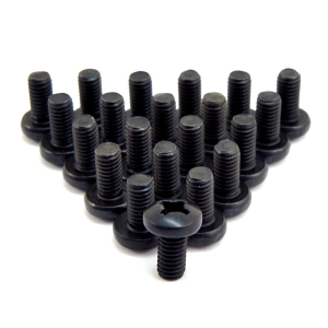 Pack of 100 x 12mm Long Black Pozidriv Pan Head Screw with M6 Thread