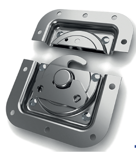 Drehriegel-Verschluss in Einbauschale - mit Kröpfung für Schließprofil