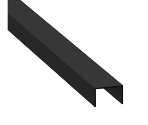 U-Profil, 12mm Aufnahme, Tiefe 7.5mm, PVC Schwarz