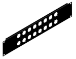 2HE-Rackblende für Neutrik D