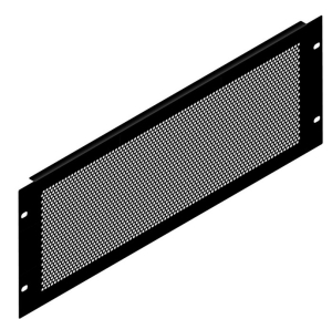 4U Black Perforated Flanged Rack Panel