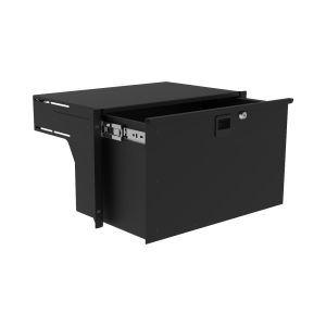 6HE-Rackschublade HD, 286,5mm tief, abschließbar, Black, Stahl