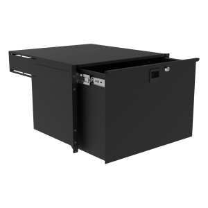 7HE-Rackschublade HD, 486,5mm tief, abschließbar, Black, Stahl