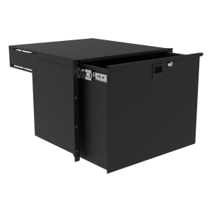 8HE-Rackschublade HD, 486,5mm tief, abschließbar, Black, Stahl