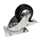 80mm Braked Swivel Castor with Rubber Black Wheel