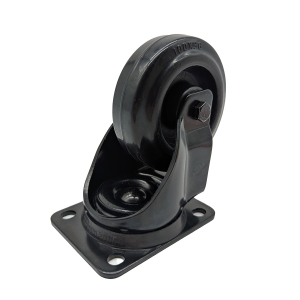 100mm Black Swivel Castor with Rubber Black Wheel