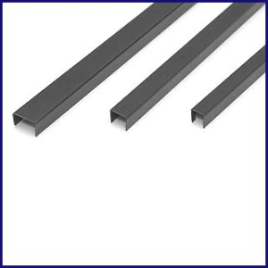 U-Profil, 7mm Aufnahme, PVC Schwarz