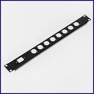 1HE-Blende, 8x Neutrik D + 1x Euro-Netz