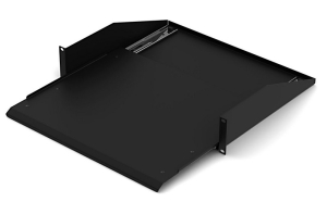 2U Black Sliding Rack Shelf